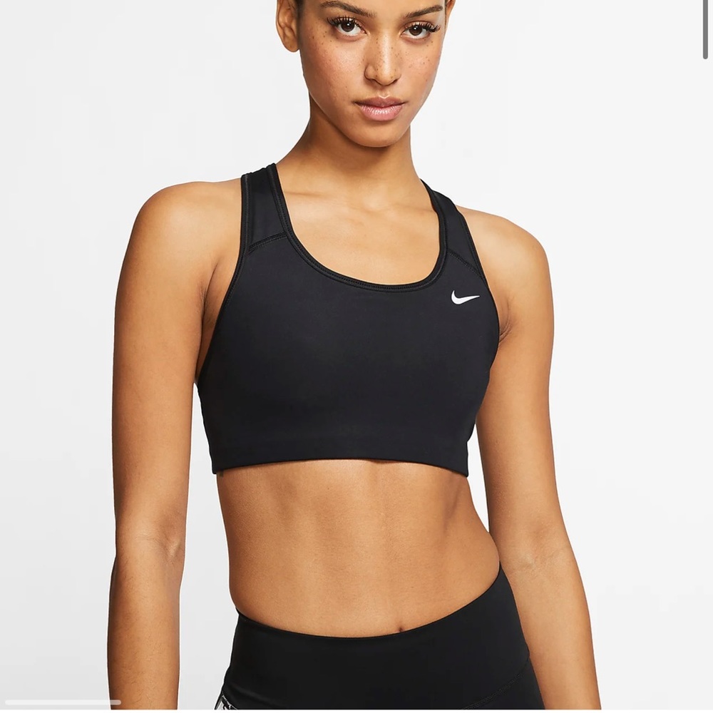 🌟BNWT🌟 S Black Nike Dri-FIT Swoosh Women's medium support sports bra